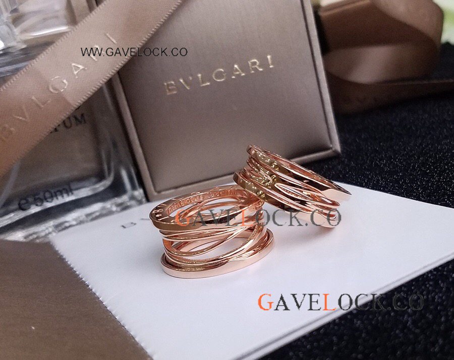 Copy Bvlg@ri B.zero1 Hollow Rose Gold Ring Wide or Thin model